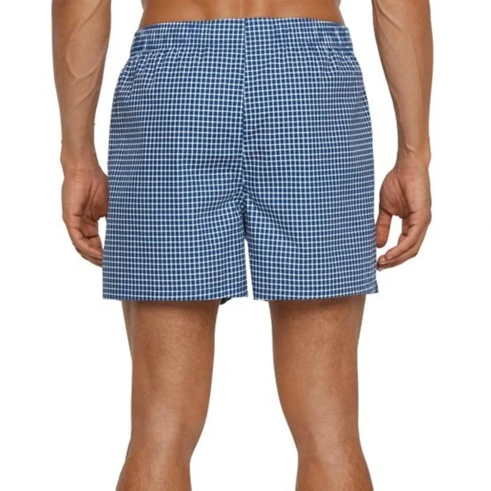 Banana Republic Woven Cotton Boxers Mens XL Blue Plaid Stripe Solid 3-Pack NIB